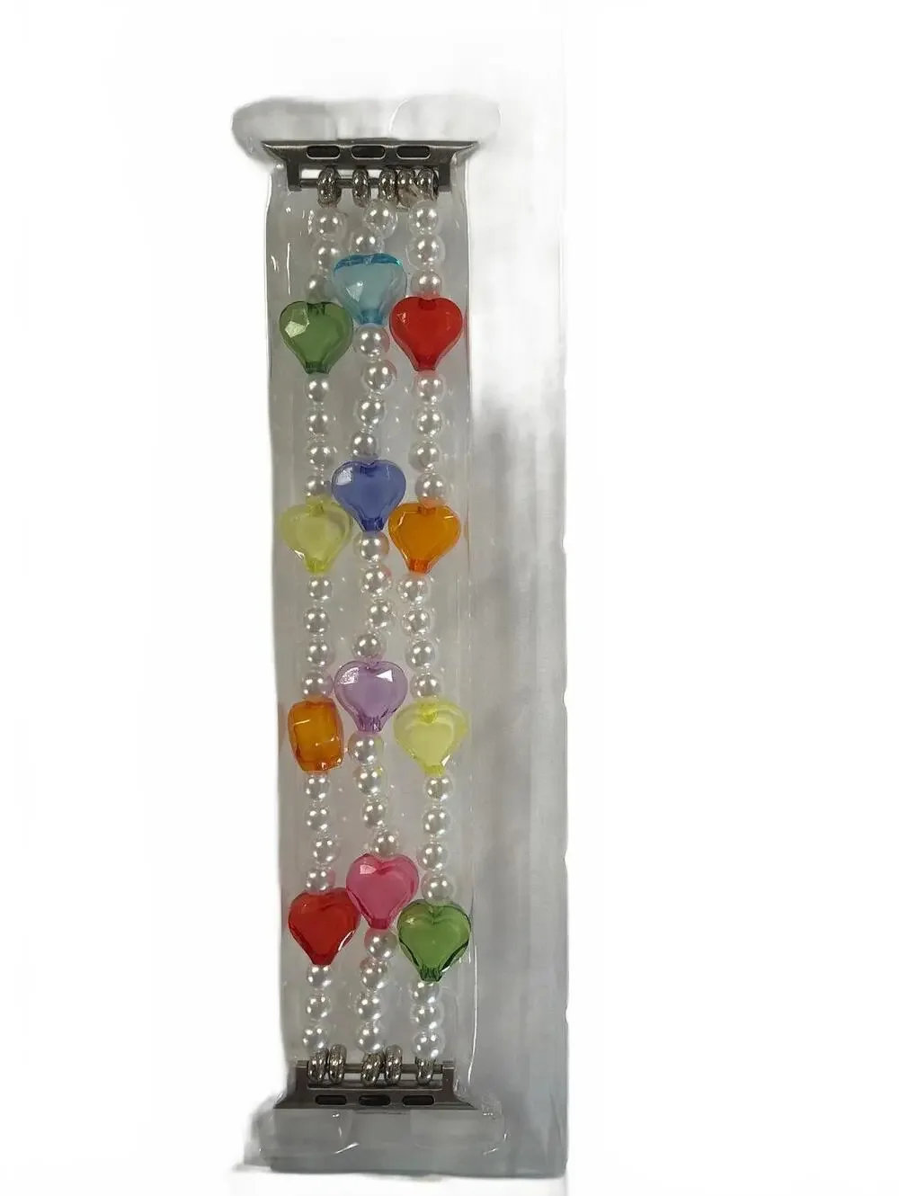 Heart Beaded Apple Watch Band for Apple Watch 42/44/45/49 mm Rainbow Multicolor